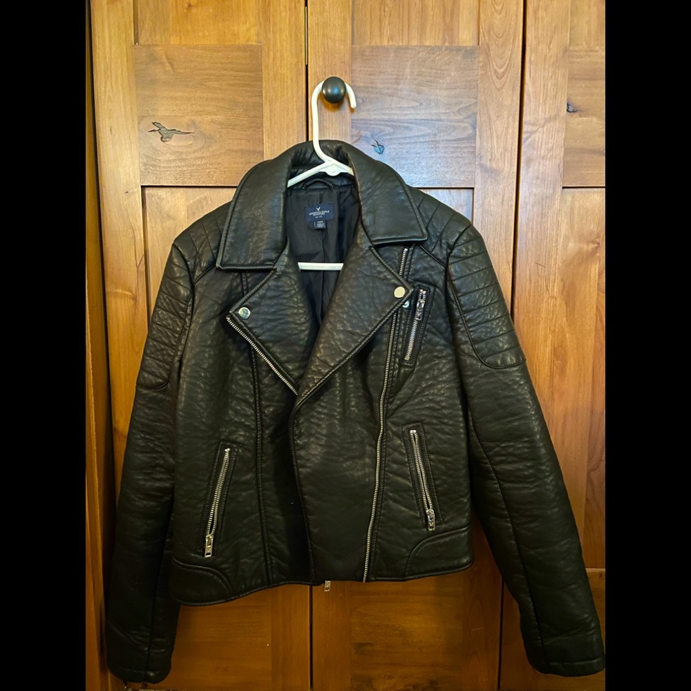 Abercrombie & Fitch Vegan leather black jacket